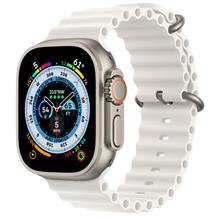 ساعت هوشمند اپل سری Ultra بدنه تیتانیومی 49 میلمتری با بند White Ocean Band